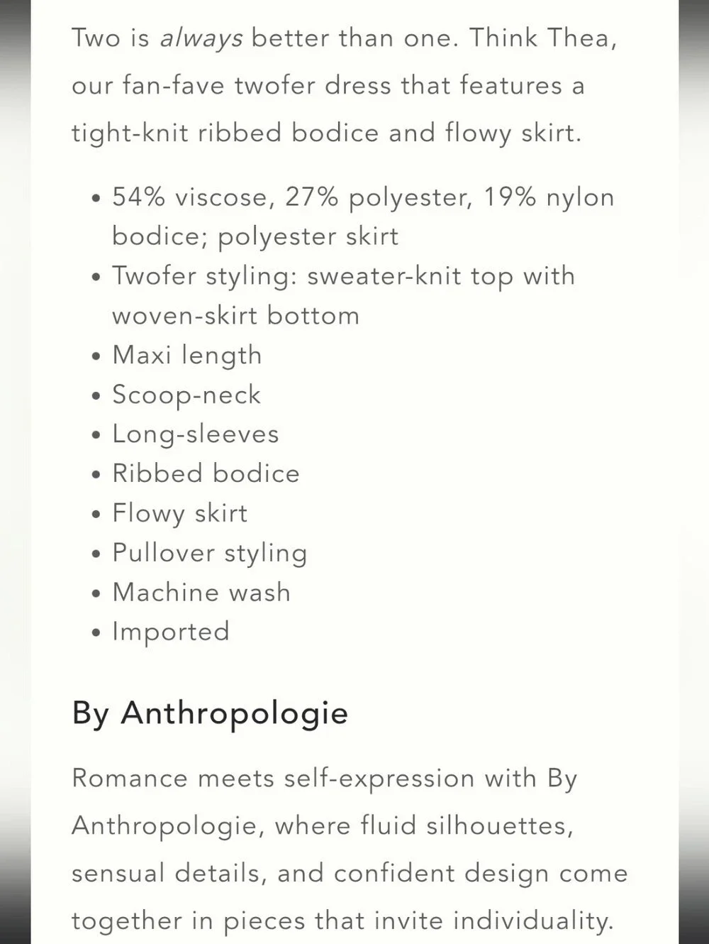 Anthropologie Thea twofer Sweater Dress: Scoop Neck Edition